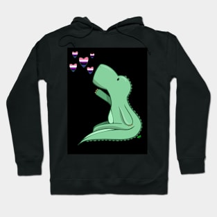 Genderfluid Pride Dinosaur Hoodie